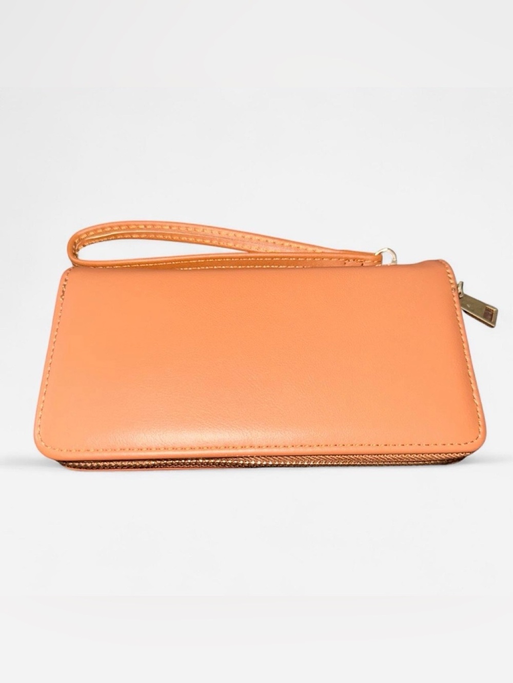 Brown Leather Wristlet Clutch - NWOT